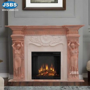 Elegant Lady Marble Fireplace, JS-FP016