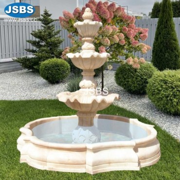 Cream Marble Garden Fountain, JS-FT182