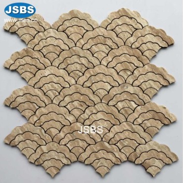 Travertine fan mosaic tile, JS-MS003