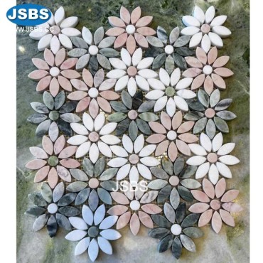marble mosaic art flower, JS-MS009