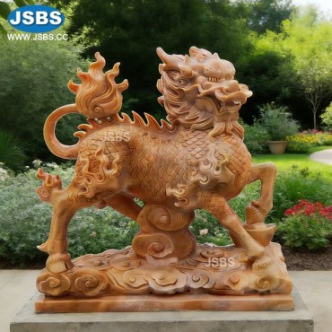 Red Marble Pixiu Sculpture, Red Marble Pixiu Sculpture