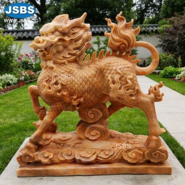 Red Marble Pixiu Statue, Red Marble Pixiu Statue