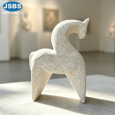 Abstract Limestone Horse Tabletop Sculpture, js-AN241