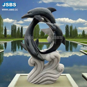 Stone three Dolphins circle statue, Stone three Dolphins circle statue