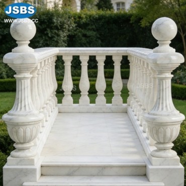 White Marble Balustrade with ball Design, JS-BS093B