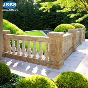 Travertine Lion Head Cherub Balustrade, JS-BS040