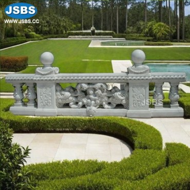 White Marble Cherub Balustrade, JS-BS005