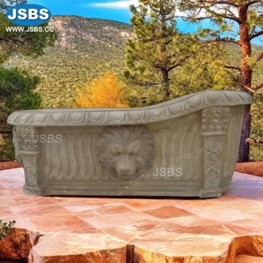 Yellow Marble Lion Head Bathtub, JS-BT014