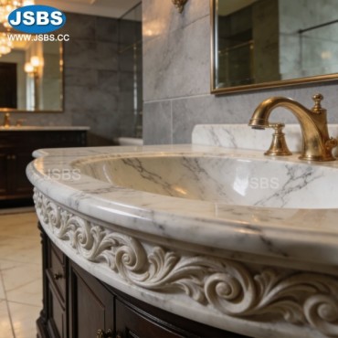 White Marble Countertop Wash Basin, js-wb070