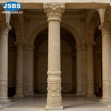 Cream Marble Pillar Column, JS-CM181
