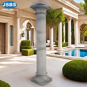 Round white marble pillar, JS-CM004