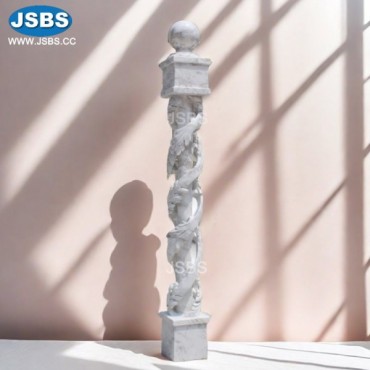 White marble art leaf Pedestal, White marble art leaf Pedestal