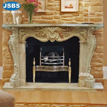 Beige Travertine Classical Fireplace, JS-FP020