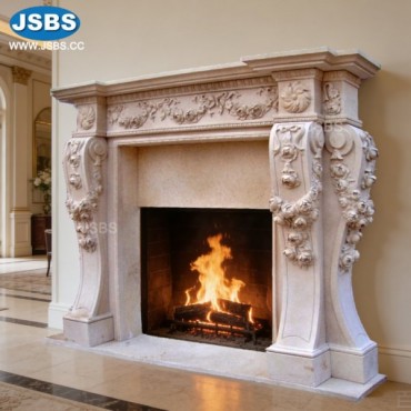 Cream Marble Fireplace Mantel, Cream Marble Fireplace Mantel