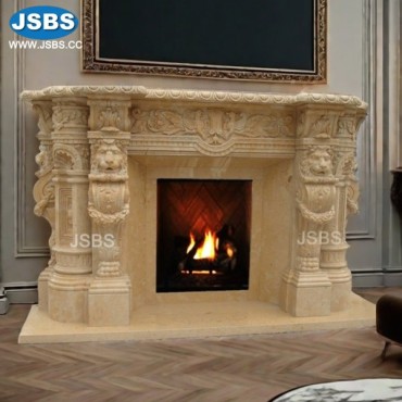 Egypt Cream Marble Fireplace, Egypt Cream Marble Fireplace