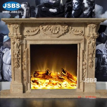 Natural Beige Fireplace Mantel, JS-FP027