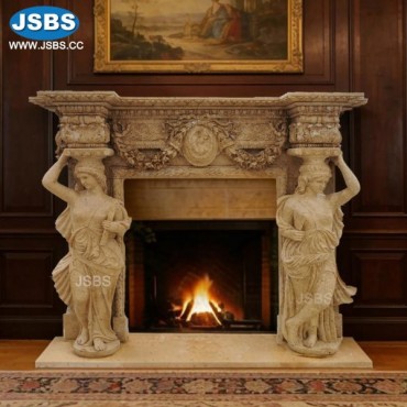 Hot Selling Sculpture fireplace mantel, JS-FP444