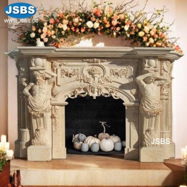 Indoor Carved Marble Kamin, JS-FP009