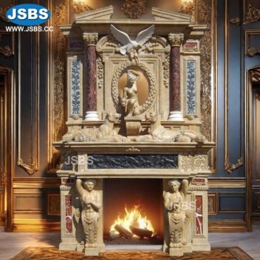 Majestic Greek Art Marble Fireplace, Majestic Greek Art Marble Fireplace