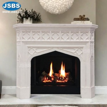 White Sandstone Fireplace Mantel, JS-FP492