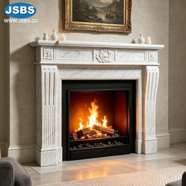 European Style Floral Marble Fireplace Surround, JS-FP635