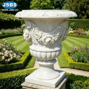 White Marble Flower Pot, White Marble Flower Pot