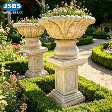 Cream Marble Leaves Planter, Cream Marble Leaves Planter