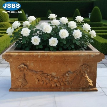 Yellow marble square flower pot, Yellow marble square flower pot