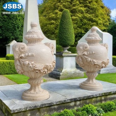 Beige Goat Head with floral Vase, Beige Goat Head with floral Vase