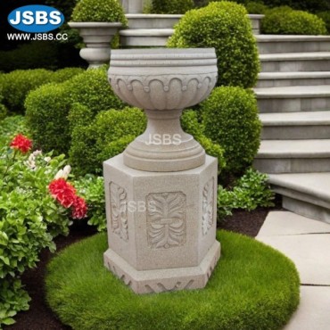 Granite Flower Pot with Pedestal, JS-P027