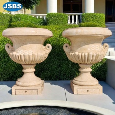 Large Cream Marble Planter, JS-P253