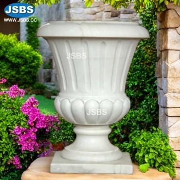 Simply White Marble Flower Pot, JS-P007