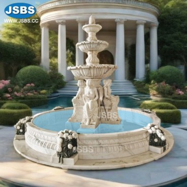 White Marble Sculpture Tier Fountain, White Marble Sculpture Tier Fountain