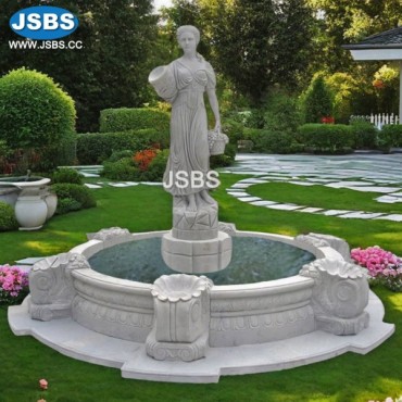 White beauty girl marble fountain, JS-FT032