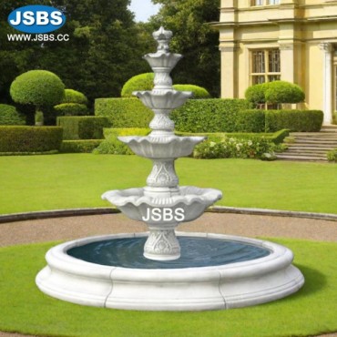 Four Tiered White Marble Fountain, JS-FT020