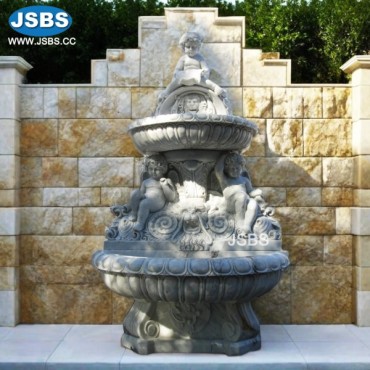 White marble cherub wall fountain, JS-FT028