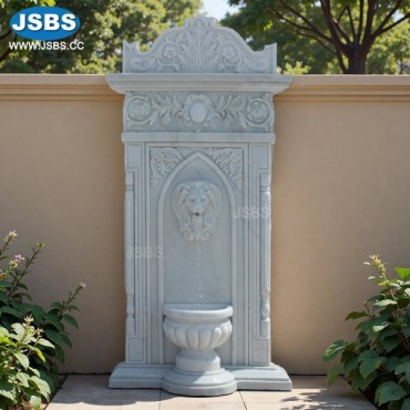 White Marble Lion Head Wall Fountain, White Marble Lion Head Wall Fountain