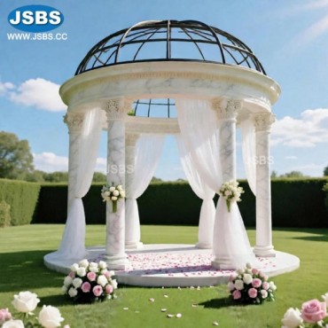 White Marble Wedding Column Gazebo, js-gz098