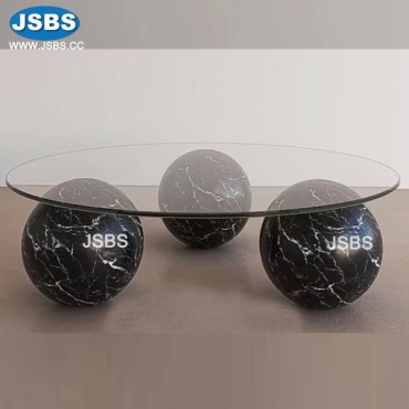 Marble ball glass top Table, JS-MD005