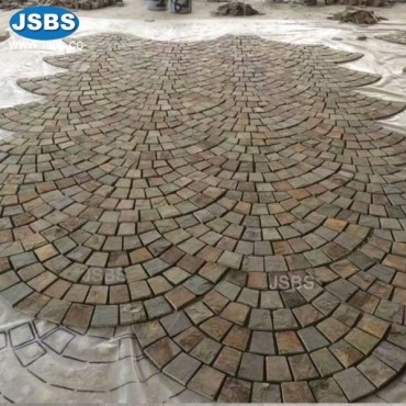 Fan Shaped Slate Mosaic, js-mc012