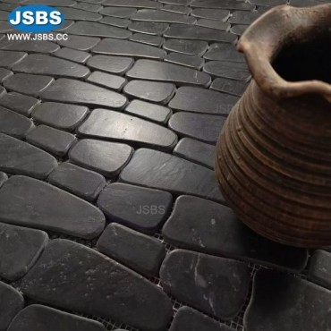 Black Marble Tiles with Mesh Backing, JS-MC110