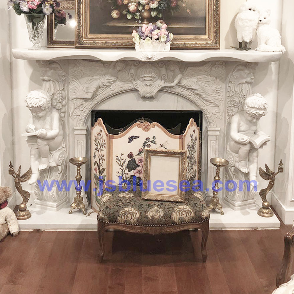 Marble Cherub Fireplace in U.S