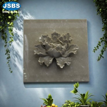 Cream Marble Flower Wall Relief, Cream Marble Flower Wall Relief