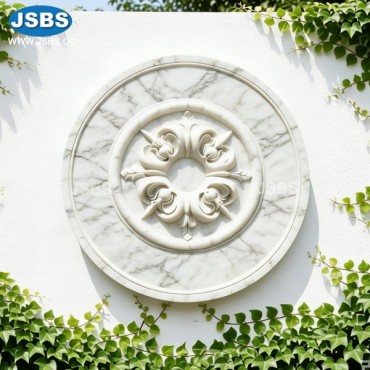 White Marble Round Wall Relief, White Marble Round Wall Relief