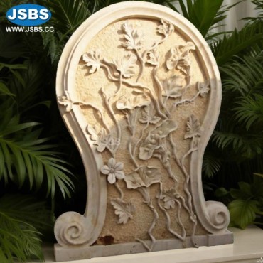 Flower Leaves Marble Relief, Flower Leaves Marble Relief