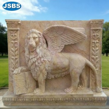 Marble Griffon Lion Relief Sculpture, JS-RF108