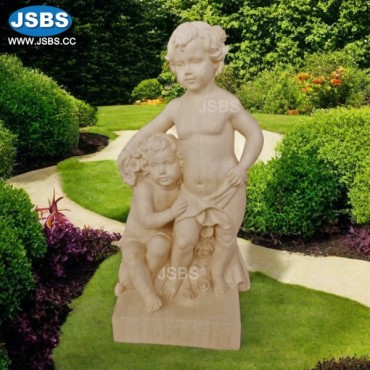 Cream Marble Restored Children Sculpture, JS-C429