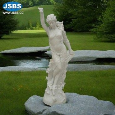 Elegant White Stone Lady Statue, Elegant White Stone Lady Statue