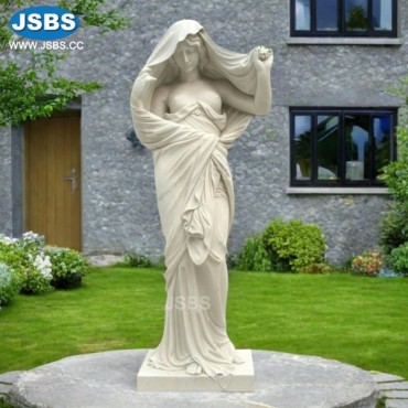 Marble naked Lady with cloak Statue, Marble naked Lady with cloak Statue