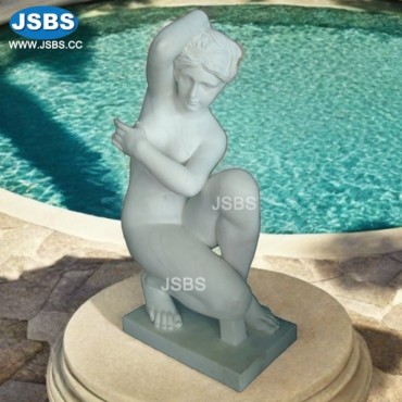 Nude Marble Squat Lady Statue, JS-C011B